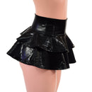 10" Ultra Mini Double Tiered Mini Skirt in Black Mystique - Coquetry Clothing