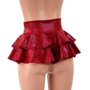 10" Ultra Mini Double Tiered Mini Skirt in Coagulant Red - Coquetry Clothing