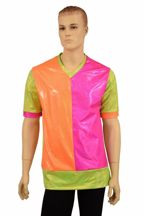 Ready To Ship Mens Neon V Neck Shirt XXL - Coquetry Clothing