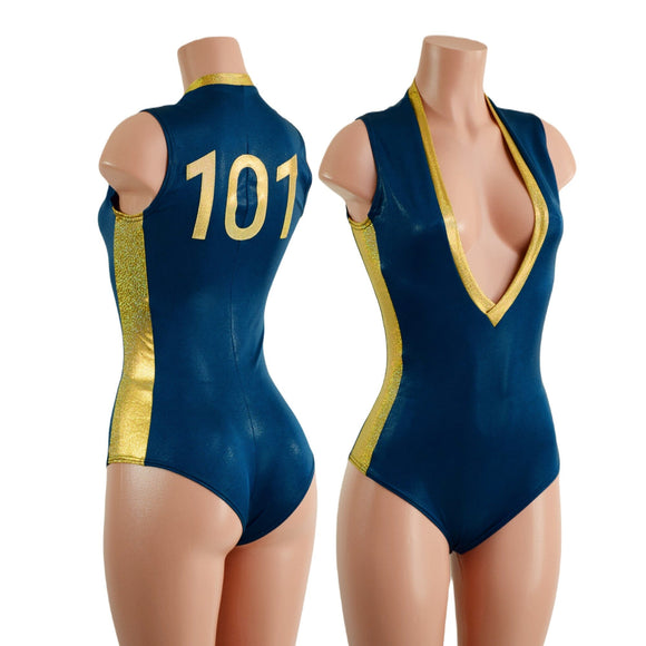 101 Plunging V Neck Romper with Siren Cut Leg and Side Panels - Coquetry Clothing