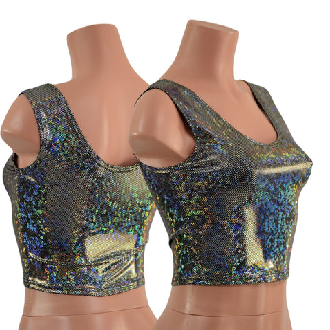 Silver Kaleidoscope Crop Tank - Coquetry Clothing