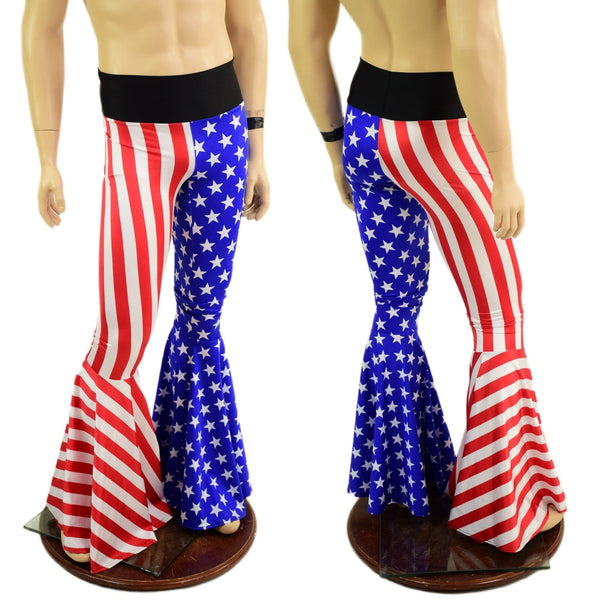 Mens Stars and Stripes Bell Bottom Flares - 1