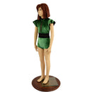 Girls Green Velvet Romper with Inset Keyhole and Mesh Waistband - Coquetry Clothing