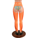 Orange Sparkly Jewel Fringe Chaps (Shorts Not Included) - Coquetry Clothing