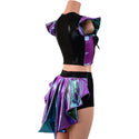 2PC Set Laceup Crop Top and Mid Rise Shorts with MINI Tux Back - 5