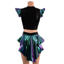 2PC Set Laceup Crop Top and Mid Rise Shorts with MINI Tux Back - Coquetry Clothing