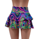 12" Open Front Lace Up Skirt with Tiered Double Ruffle - Coquetry Clothing