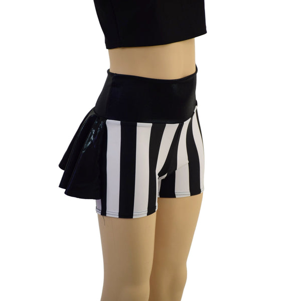 12 Ready to Ship Girls Ruffle Rump Shorts in Black and White Stripe - 3