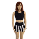 12 Ready to Ship Girls Ruffle Rump Shorts in Black and White Stripe - 6