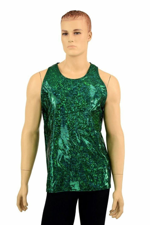 Ready to Ship Mens Green Kaleidoscope Muscle Tank Medium - Coquetry Clothing