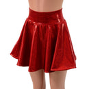 15" Circle Cut Flip Skirt in Red and Gold Sparkly Jewel - Coquetry Clothing