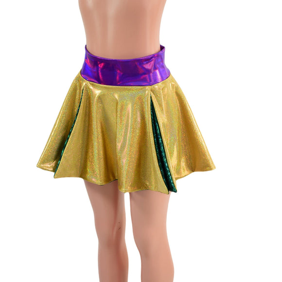 15" Circle Cut Flip Skirt with Slits - Coquetry Clothing