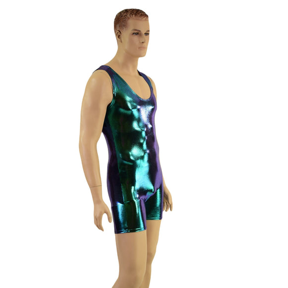 Mens Scarab Holographic Singlet Romper - Coquetry Clothing