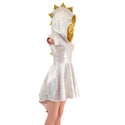 Silver/Pink Dragon Hooded Skater Dress - 8