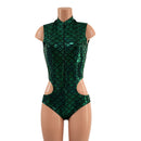 Sleeveless "Stella" Hipnotic Romper in Green Dragon Scale - Coquetry Clothing