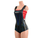Black Holographic Suspender Overall Romper with Boy Cut Leg (top sold separately) - Coquetry Clothing