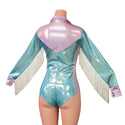 Rodeo Romper with Fringe and Siren Cut Leg - 4