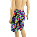 Ready to Ship Mens Basketball Shorts with Pockets in Sonic Bloom Large - 2
