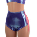 Ready to Ship Lavender Ice High Waist Siren Shorts with Fringe and Happy Daisy Vinyl Small - 4