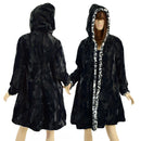 Double Minky Reversible A Line Coat - Coquetry Clothing