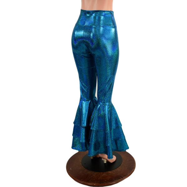 Ocean Sparkle High Waist Triple Tier Bell Bottom Flares - 4