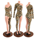 Asymmetrical Leopard Print Catsuit - 1