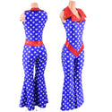 Patriotic Solar Flare V Front Catsuit with Showtime Collar - 1