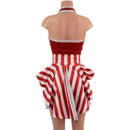 2PC Backless Bella Romper with V Neck and Hip Ruffles AND Mini Tux Back Belt Set - Coquetry Clothing