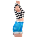 2PC Crop Top and High Waist Siren Shorts with Ruffled Legs - Coquetry Clothing