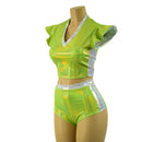 2PC Crop Top and Siren Shorts Set - Coquetry Clothing
