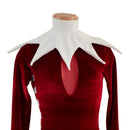 2PC Elf Catsuit and Collar Set in Red Velvet - Coquetry Clothing