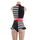 2PC Inset Keyhole Top and Siren Shorts with Ruffled Hips - Coquetry Clothing