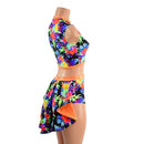 2PC Inset Mesh Keyhole Top and Siren Shorts with Mini Tux Back - Coquetry Clothing