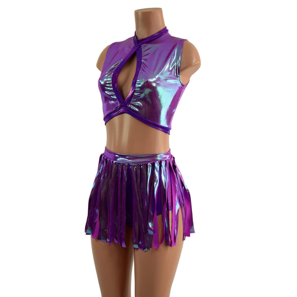 2PC Keyhole Top and Gladiator Shorts Set - Coquetry Clothing