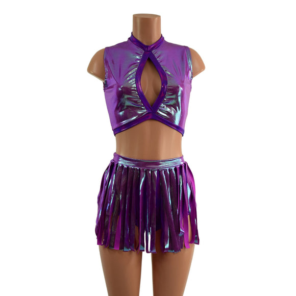 2PC Keyhole Top and Gladiator Shorts Set - Coquetry Clothing