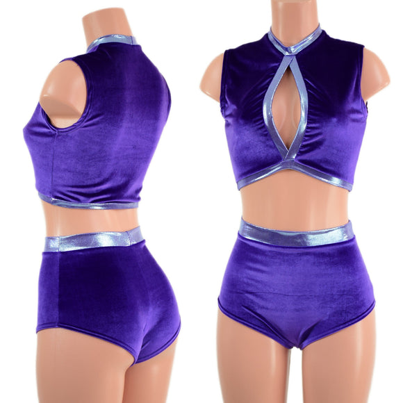 2PC Keyhole Top and Siren Shorts Set - Coquetry Clothing