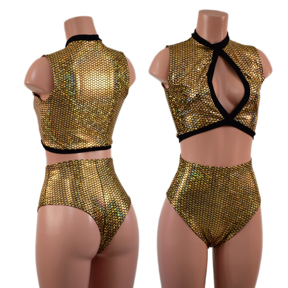 2PC Keyhole Top and Siren Shorts Set - Coquetry Clothing