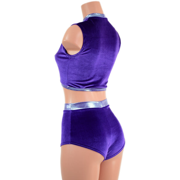 2PC Keyhole Top and Siren Shorts Set - 3