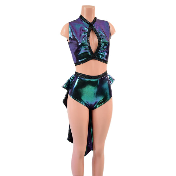 2PC Keyhole Top and Siren Shorts Set - Coquetry Clothing