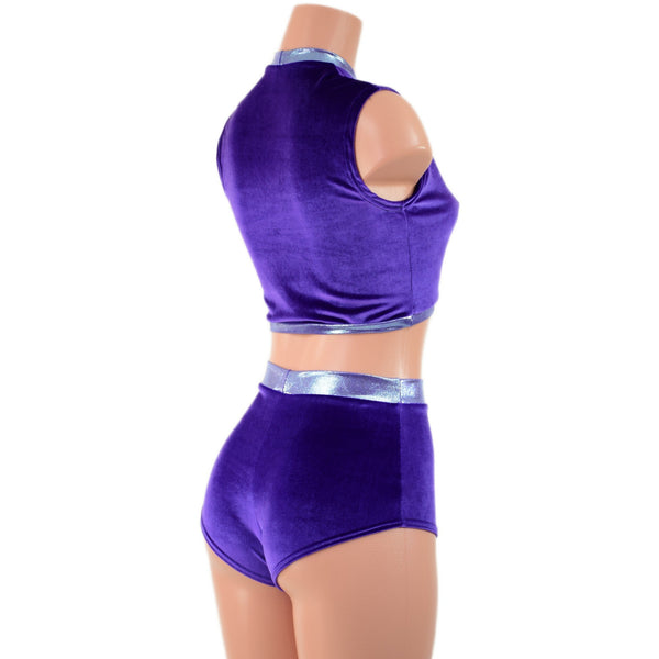 2PC Keyhole Top and Siren Shorts Set - 2