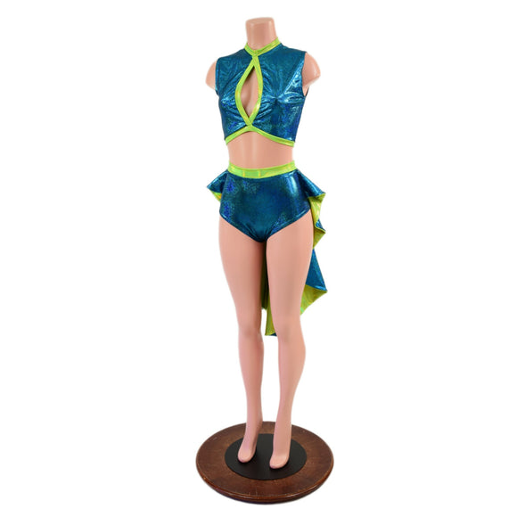 2PC Keyhole Top and Siren Shorts Set - Coquetry Clothing