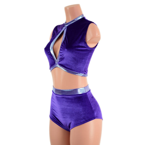 2PC Keyhole Top and Siren Shorts Set - Coquetry Clothing