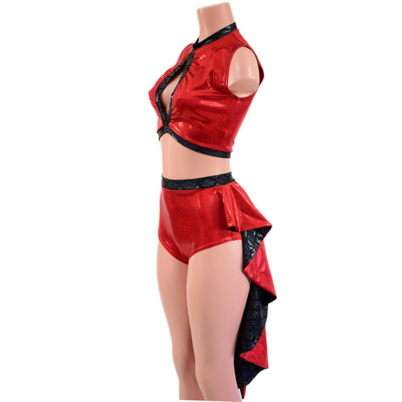 2PC Keyhole Top and Siren Shorts Set - Coquetry Clothing