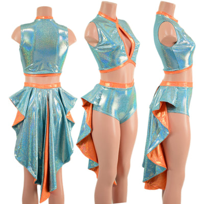 2PC Keyhole Top and Siren Shorts Set - Coquetry Clothing