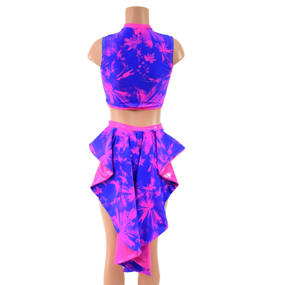2PC Keyhole Top and Tuxedo Siren Shorts Set - Coquetry Clothing