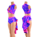 2PC Keyhole Top and Tuxedo Siren Shorts Set - Coquetry Clothing