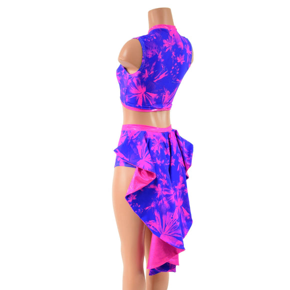 2PC Keyhole Top and Tuxedo Siren Shorts Set - Coquetry Clothing