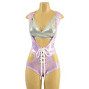 2PC Lace Up Hipnotic Suspender Shorts Romper & Starlette Bralette Set - Coquetry Clothing