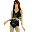 2PC Lace Up Side Panel Top & Siren Shorts Set - Coquetry Clothing