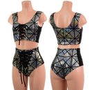 2PC Lace Up Side Panel Top & Siren Shorts Set - Coquetry Clothing